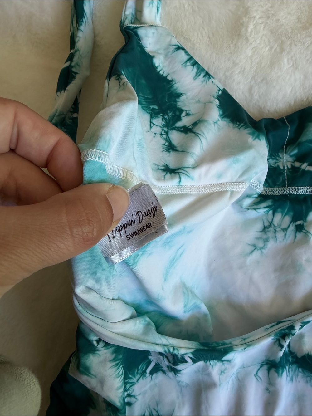 Dippin Daisy’s Swimwear One Piece Teal Tie Dye Size Small - Picture 7 of 9